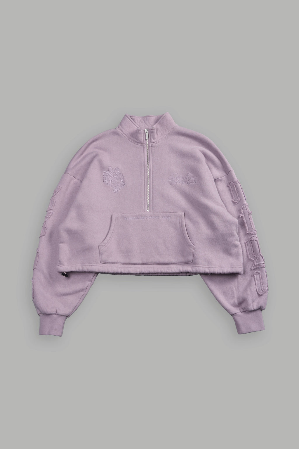 Our Mantra Appliqué Oversized "Everson" Mockneck in Purple Smoke - imagem 2