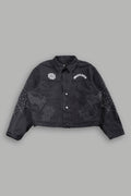 Sashiko Wolves Lunnis Jacket in Black