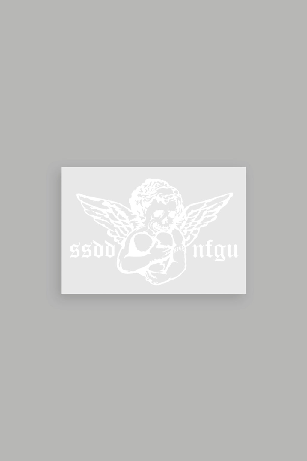 Shielded Heart Large Sticker in White — imagem 1