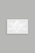 Shielded Heart Large Sticker in White — imagem 1