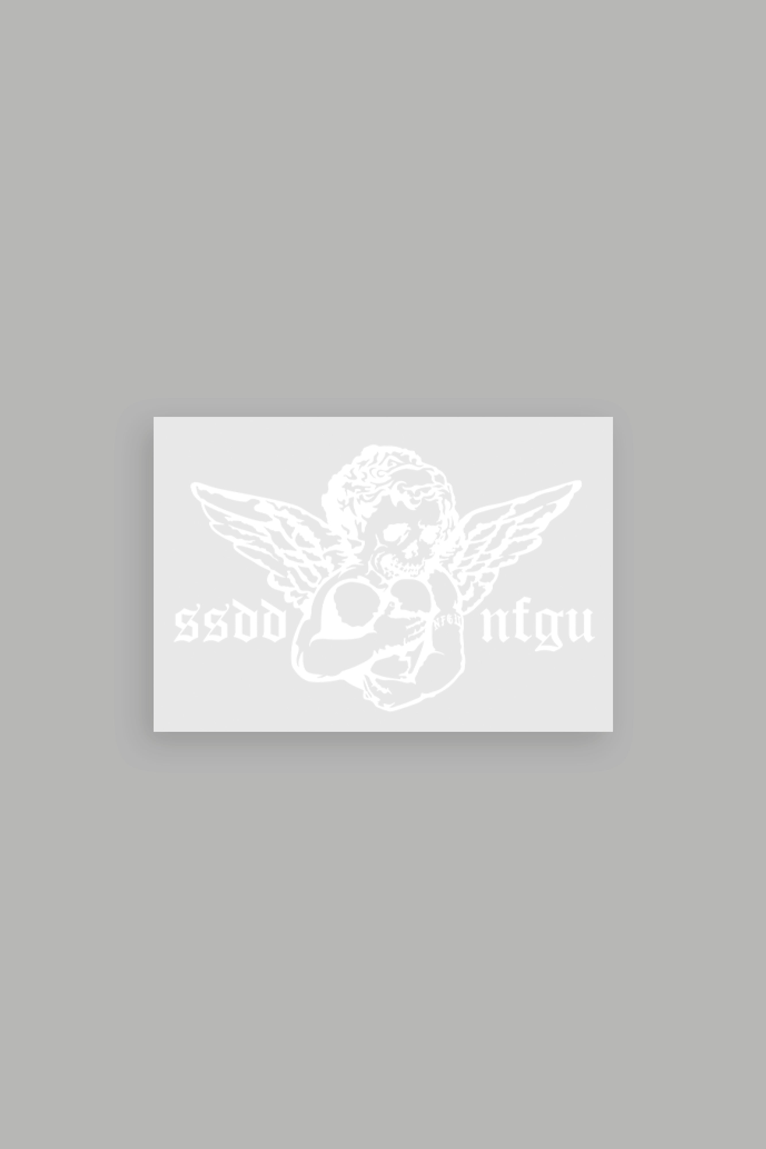 Shielded Heart Large Sticker in White — imagem 1