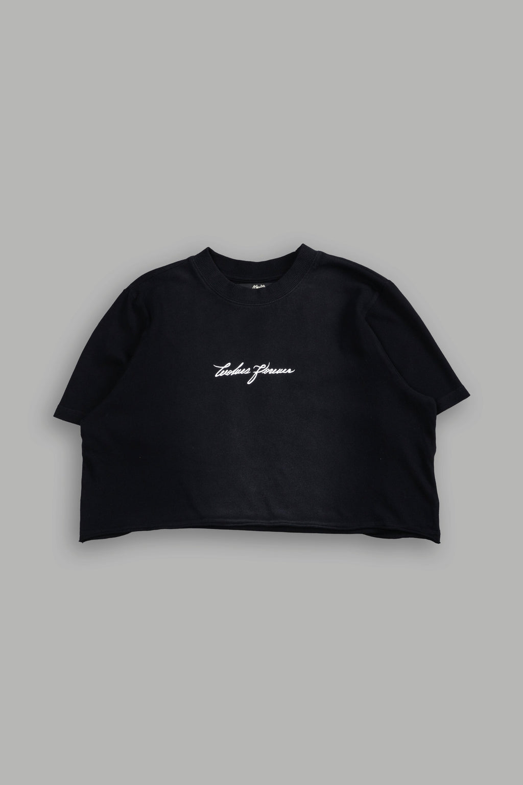 Our Script "Premium" (Cropped) Tee in Black Spine Sun Fade — imagem 3