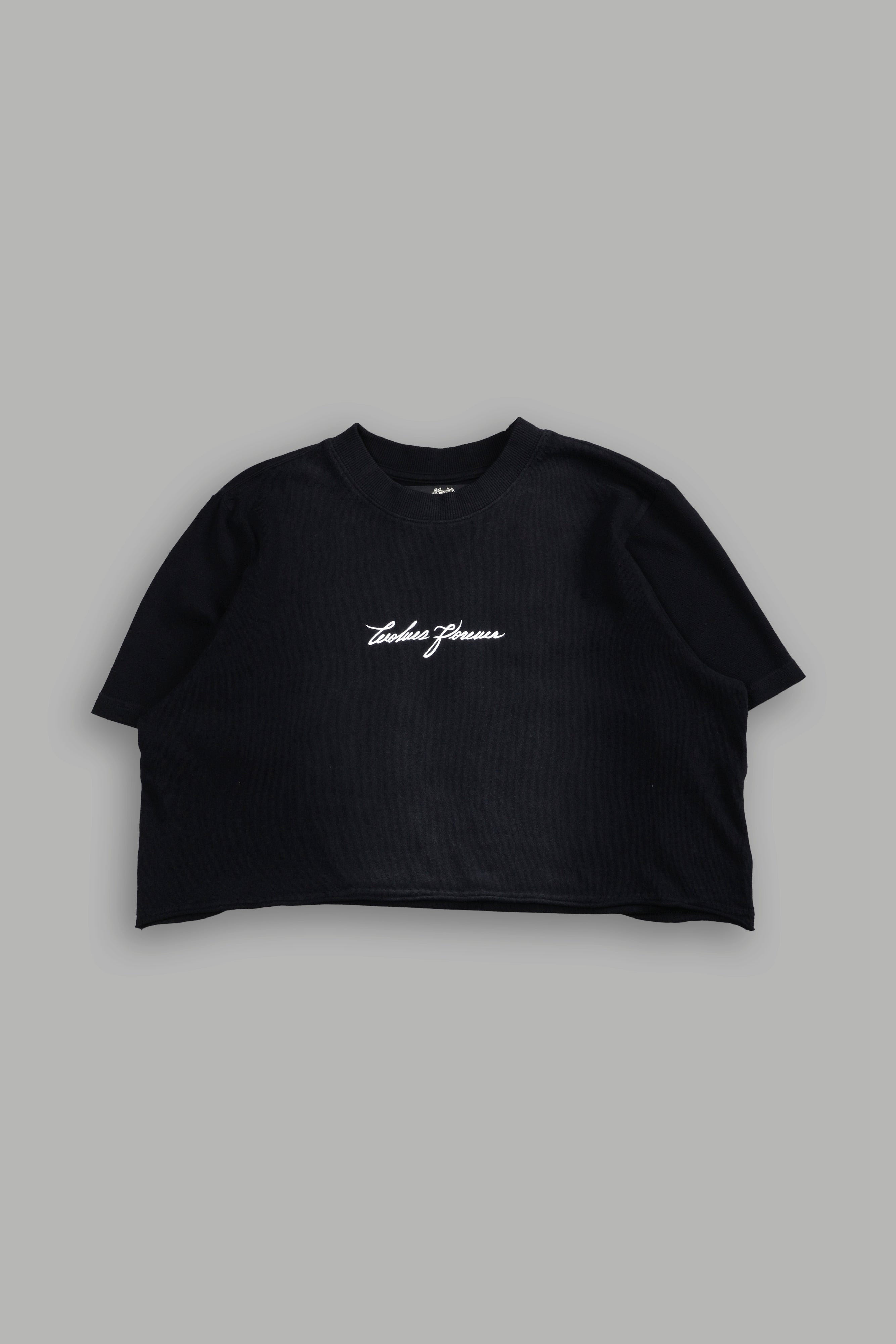 Our Script "Premium" (Cropped) Tee in Black Spine Sun Fade — imagem 3