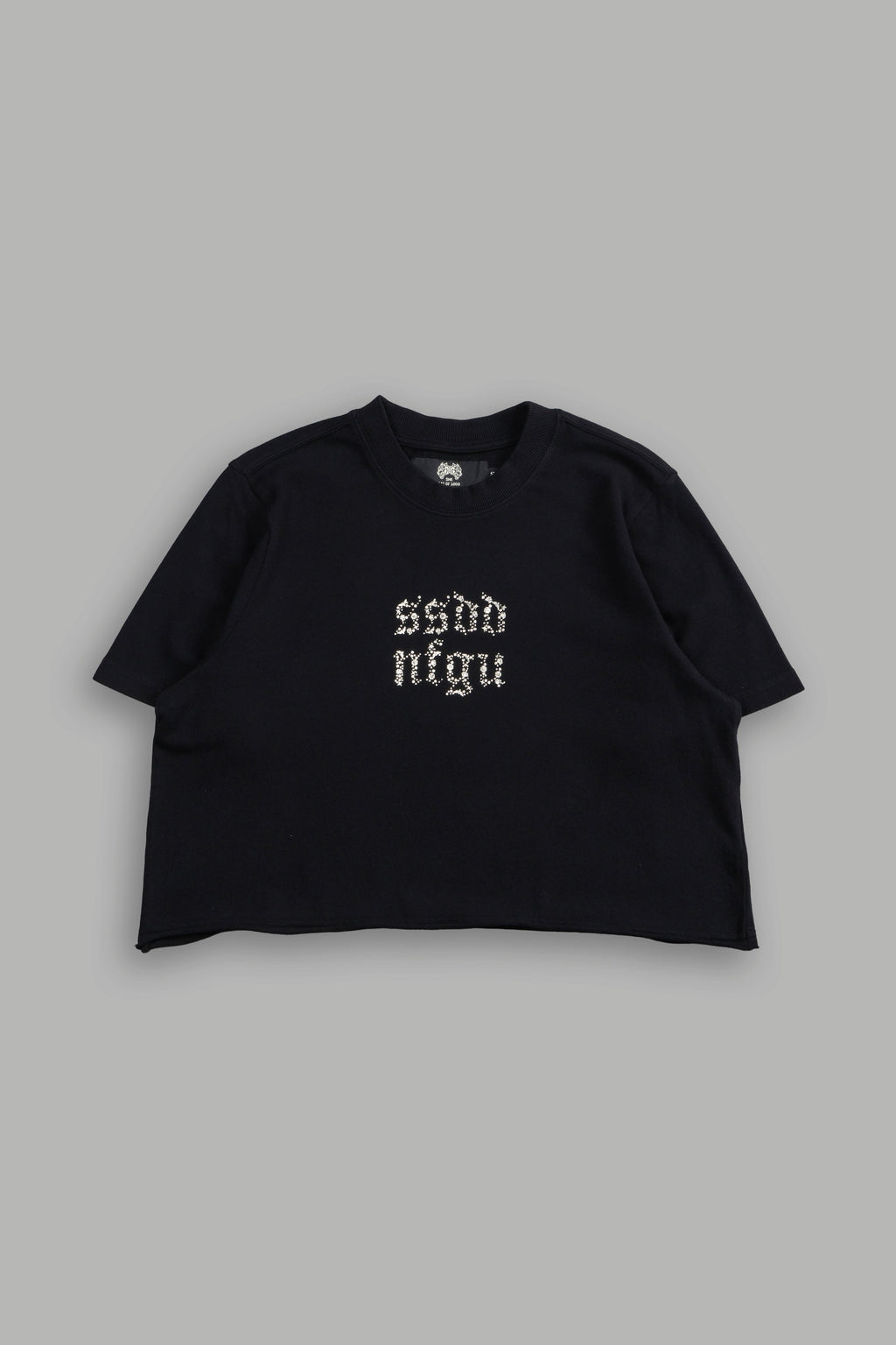 Crystal Code "Premium" Oversized (Cropped) Tee in Black — imagem 2
