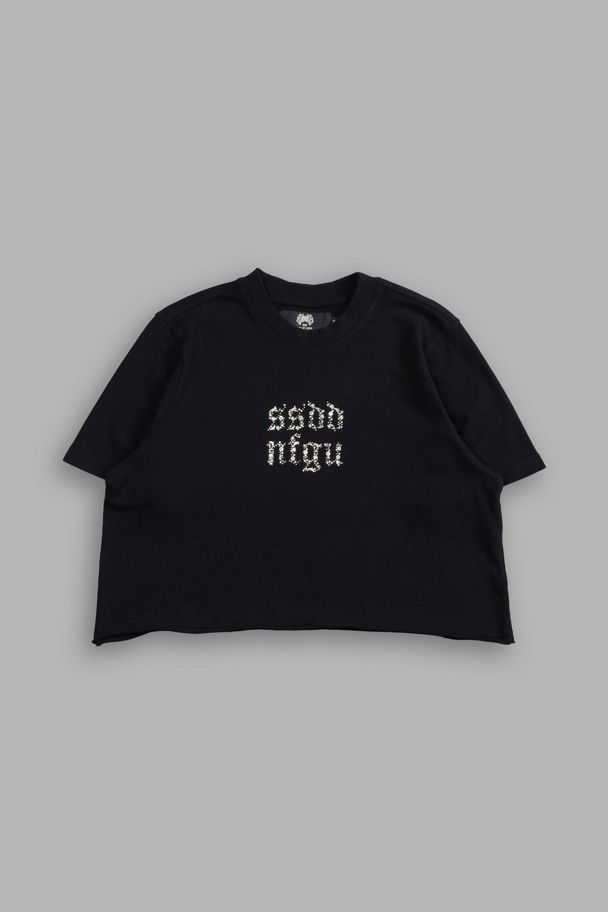 Crystal Code "Premium" Oversized (Cropped) Tee in Black - imagem 2