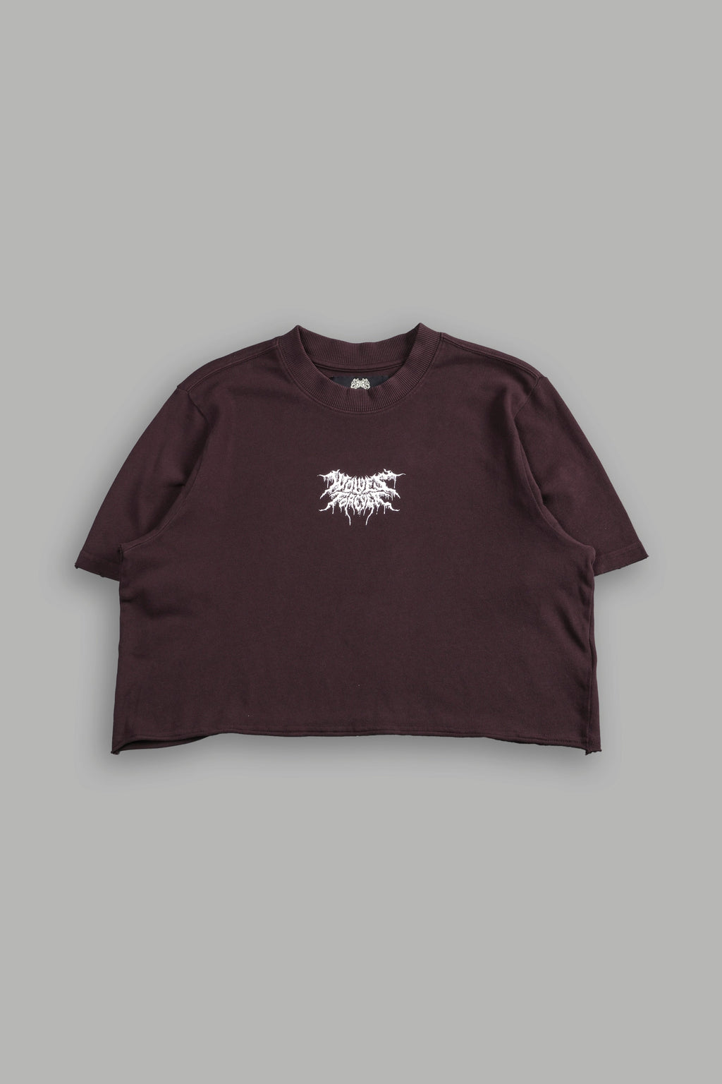 Drip Hesh Distressed Oversized (Cropped) Tee in Darc Garnet — imagem 3