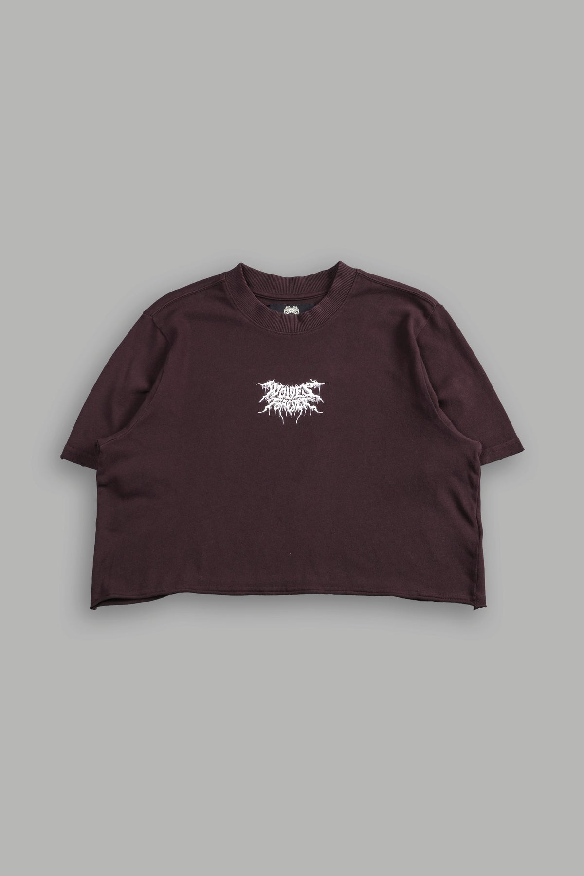Drip Hesh Distressed Oversized (Cropped) Tee in Darc Garnet - imagem 3