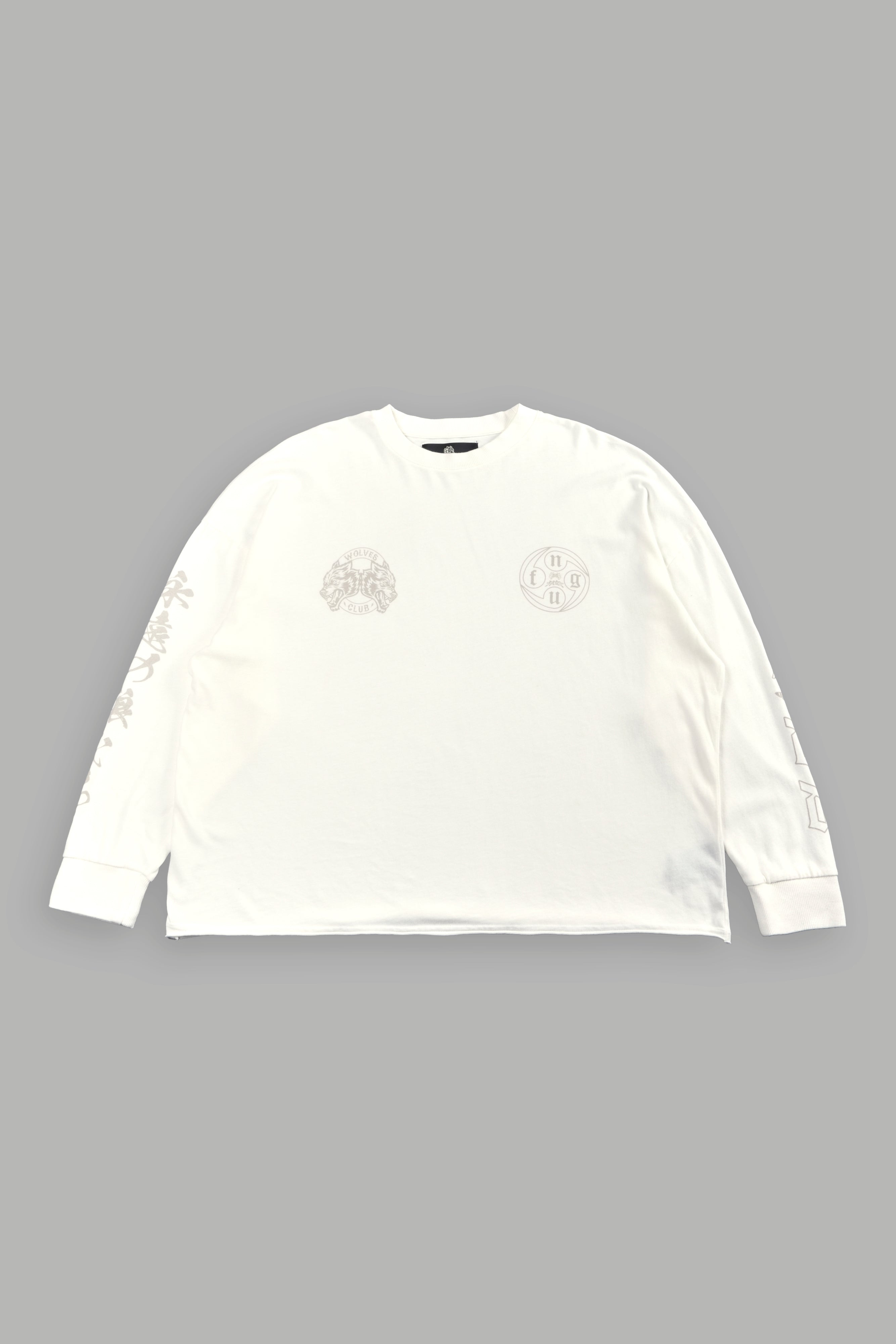 Kazoku Okami Premium Box Cut Ls Tee in Cream — imagem 3
