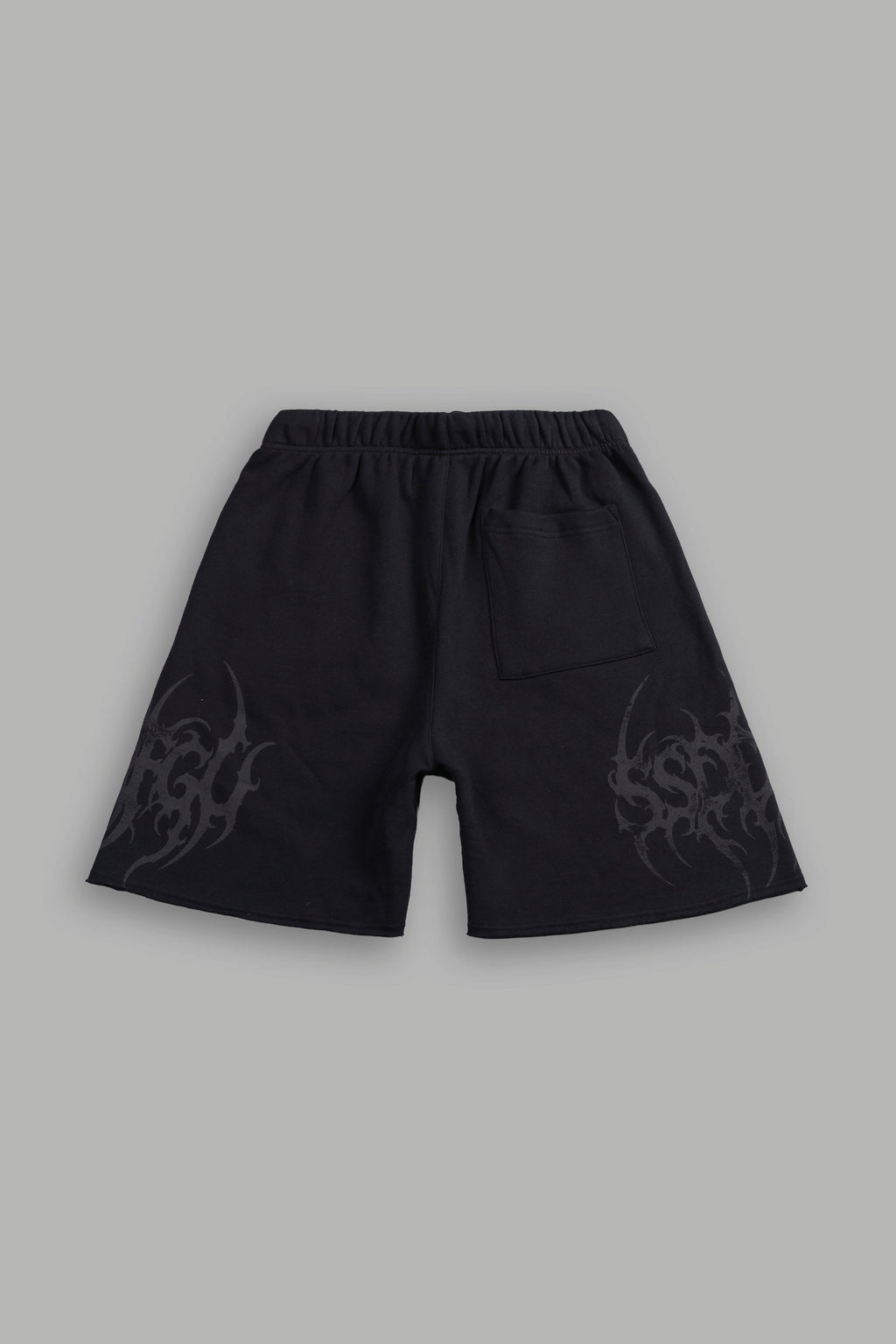 Ssddnfgu Raw Hem Oversized Post Lounge Sweat Shorts In Black