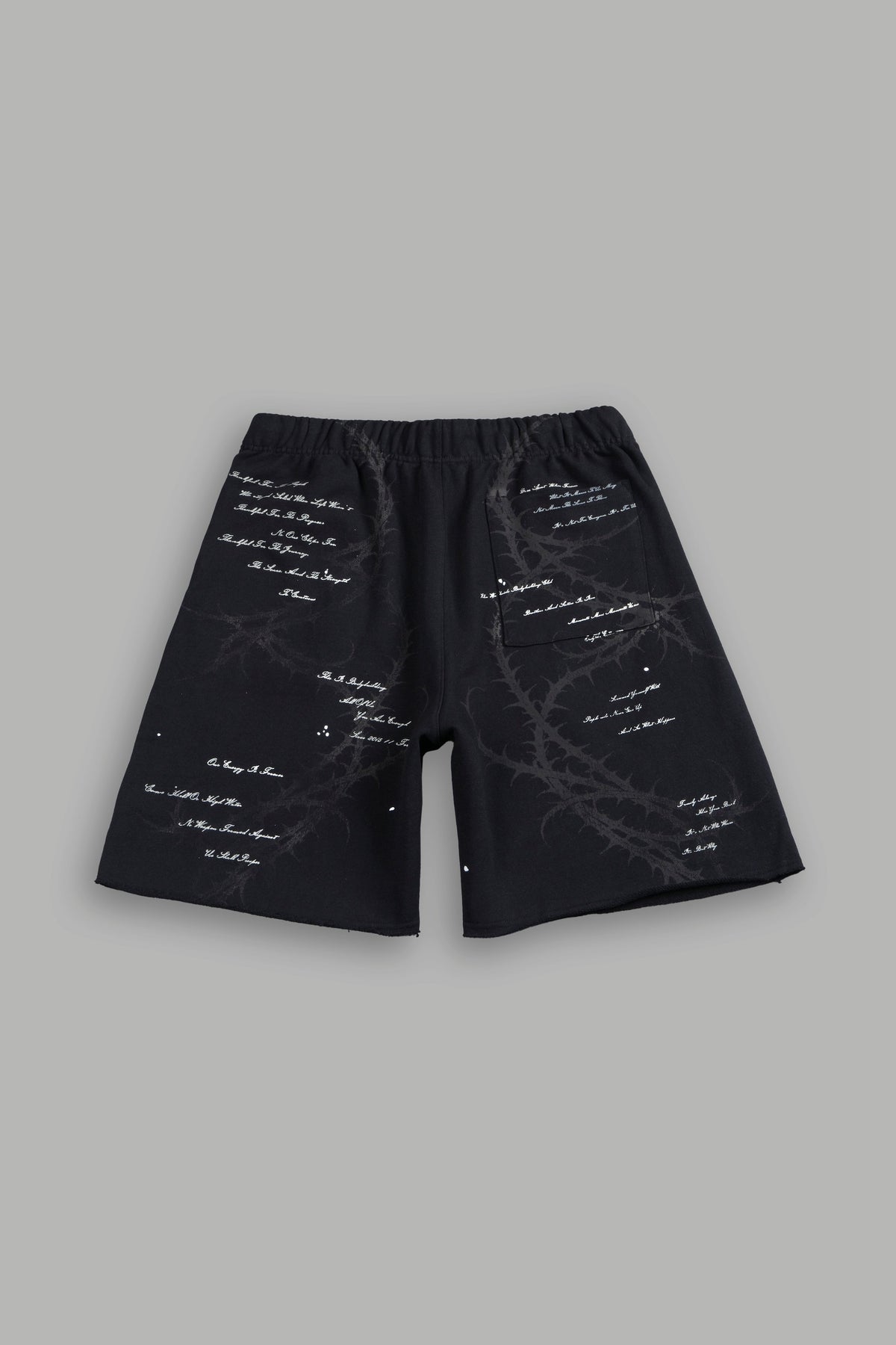 Thorns Frvr Grunge Oversized Raw Hem Post Lounge Sweat Shorts In Black - imagem 2