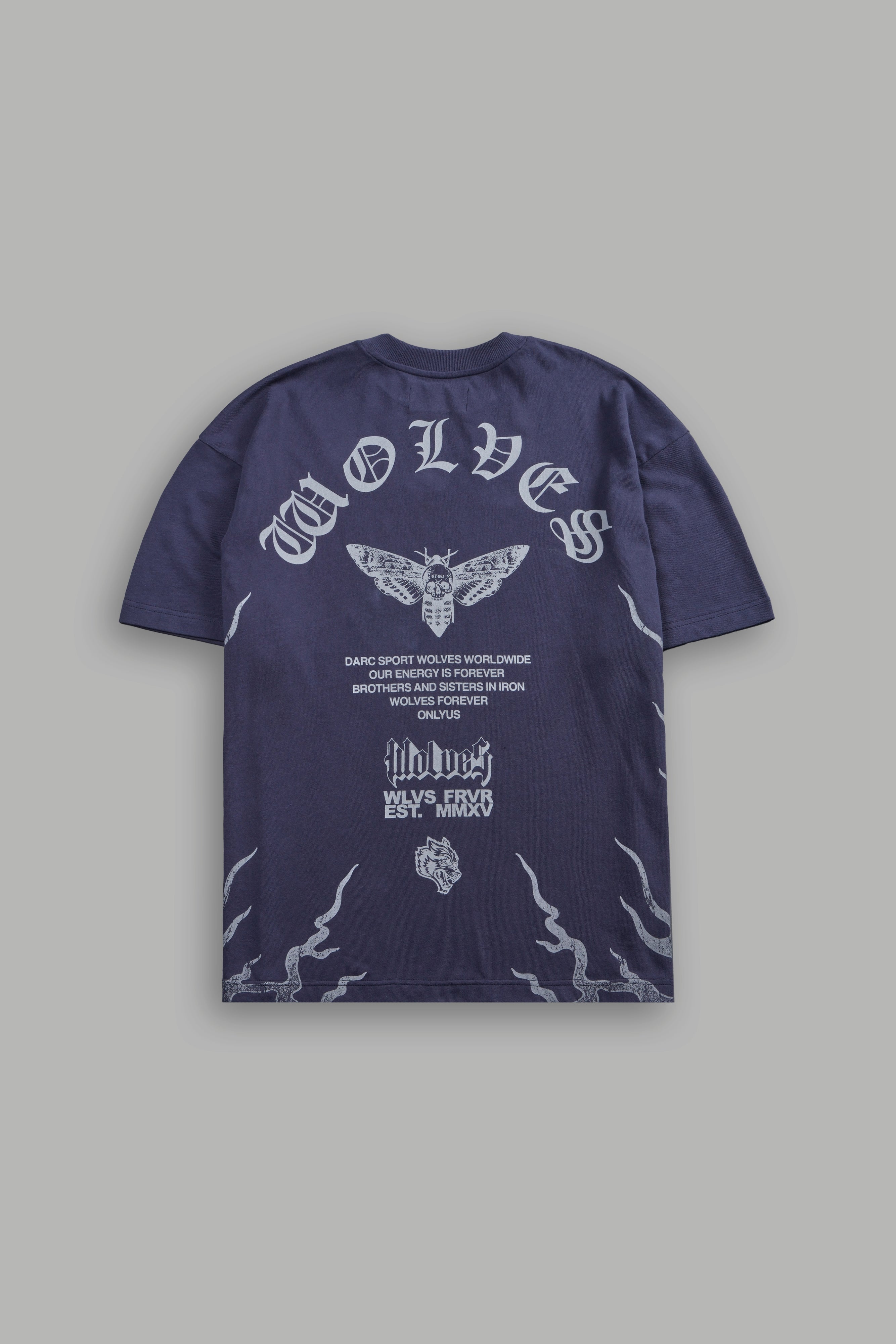 Wolves Never Back Down V2 Premium Oversized Tee in Storm Blue — imagem 1