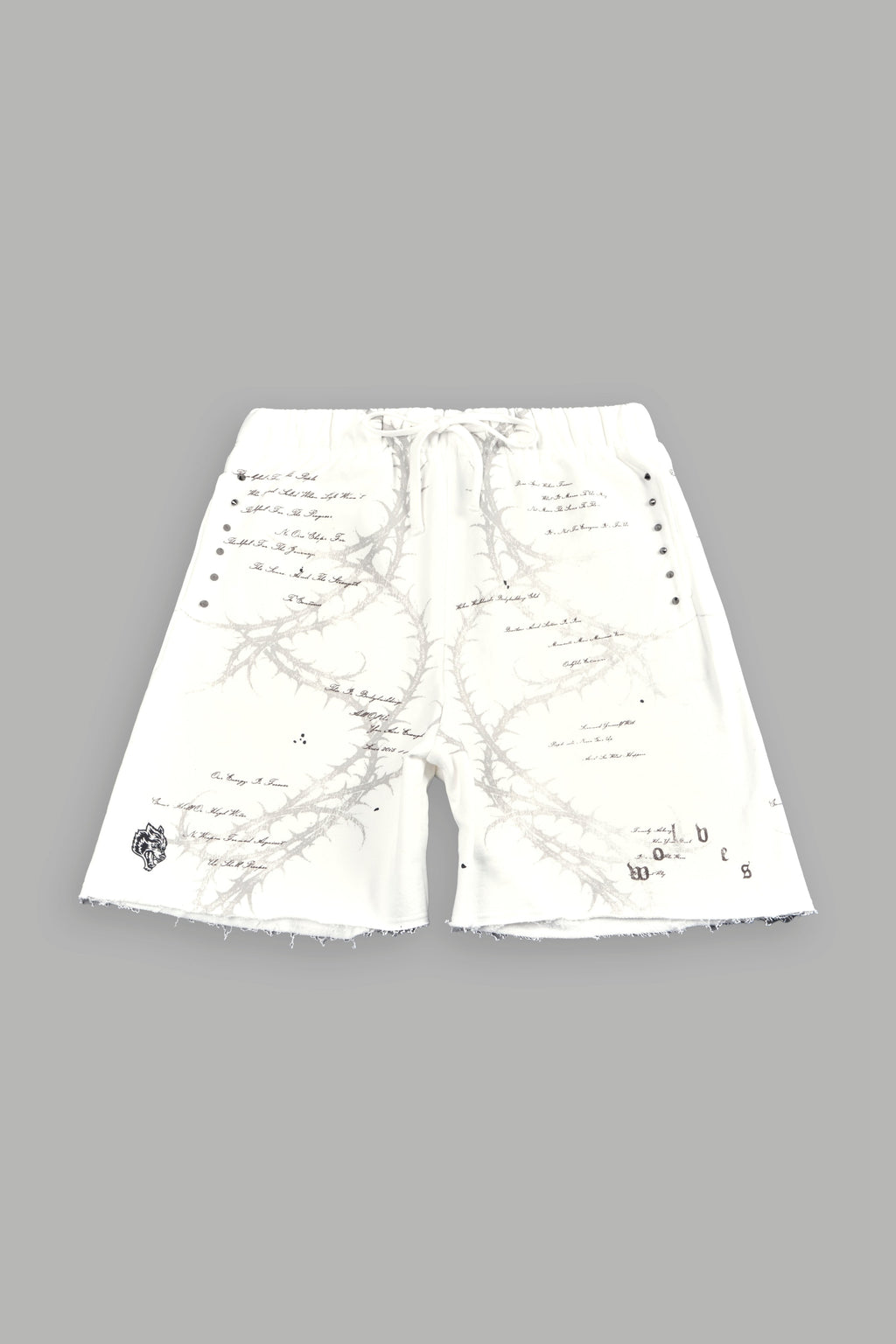 Thorns Frvr Grunge Oversized Raw Hem Post Lounge Sweat Shorts In Cream