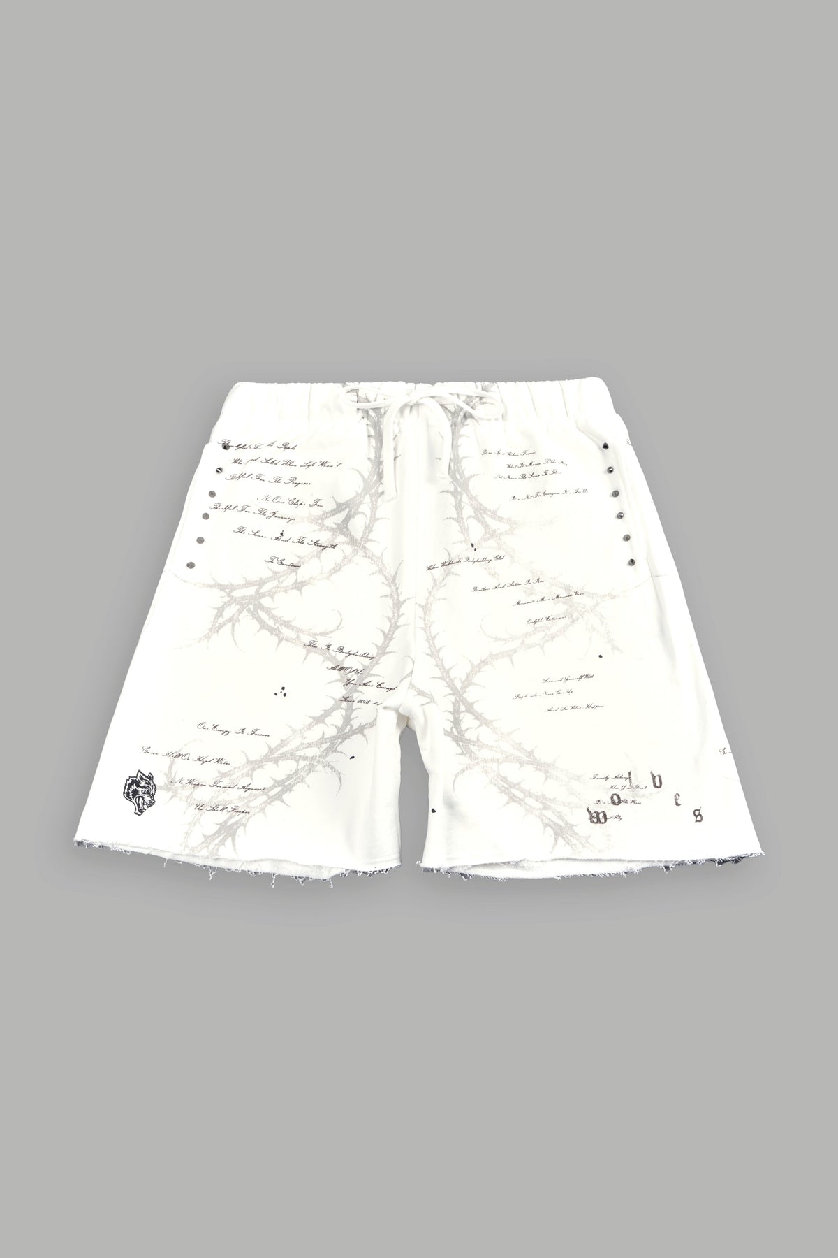 Thorns Frvr Grunge Oversized Raw Hem Post Lounge Sweat Shorts In Cream