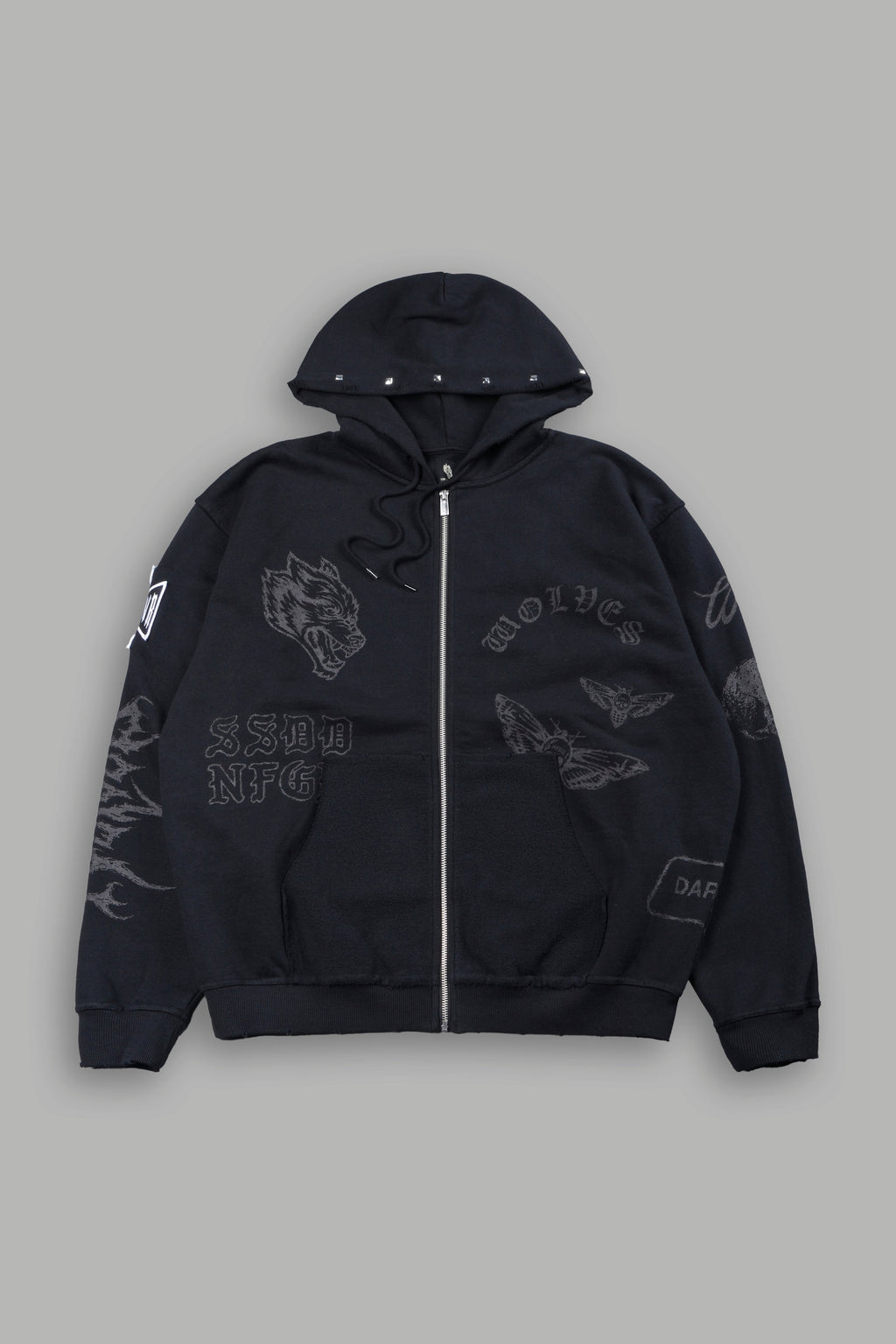 Flash Core Grunge Moatis Zip Hoodie In Black - imagem 1