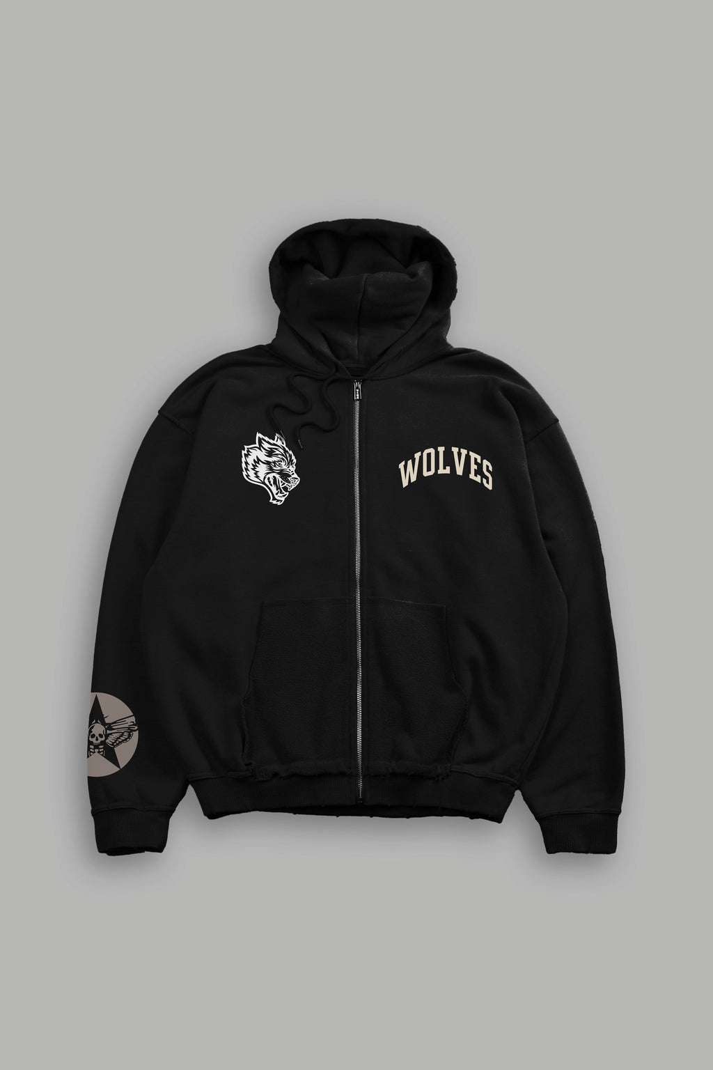 La Ca Frvr Grunge Moatis Zip Hoodie in Black — imagem 2