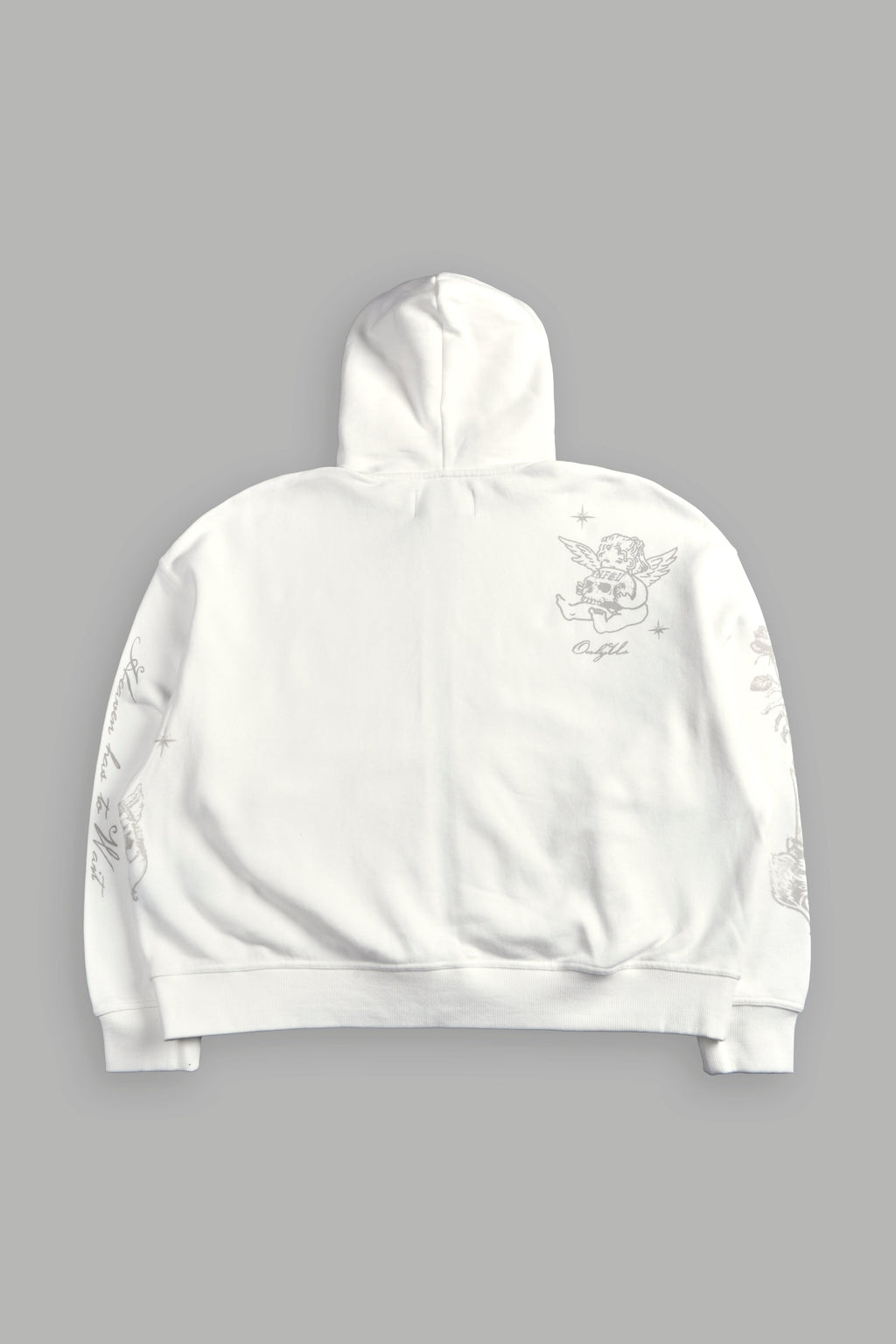 Fallen Cherub Vex Double Zip Hoodie in Cream — imagem 2