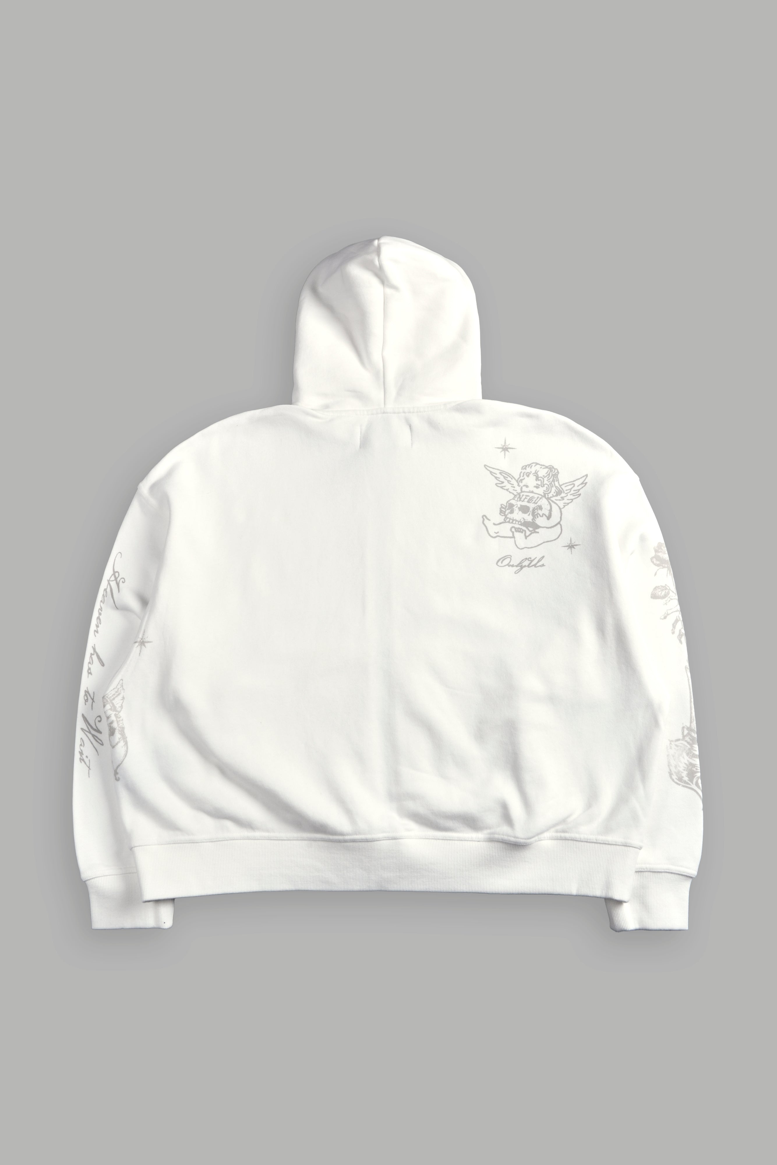 Fallen Cherub Vex Double Zip Hoodie in Cream — imagem 2