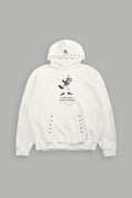 Big Bad Wolf Applique Grunge Moatis Hoodie in Cream