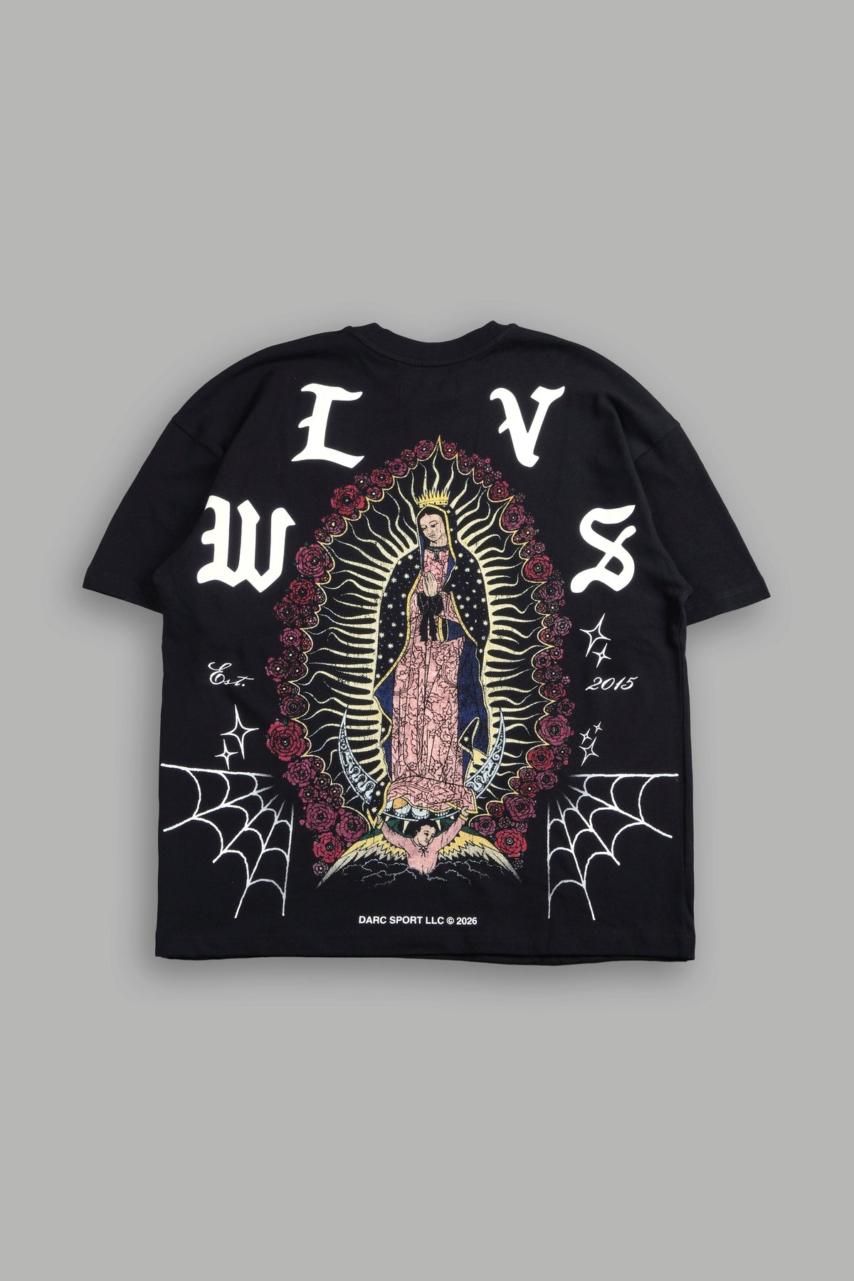 Dama De Las Rosas Premium Oversized Tee In Black