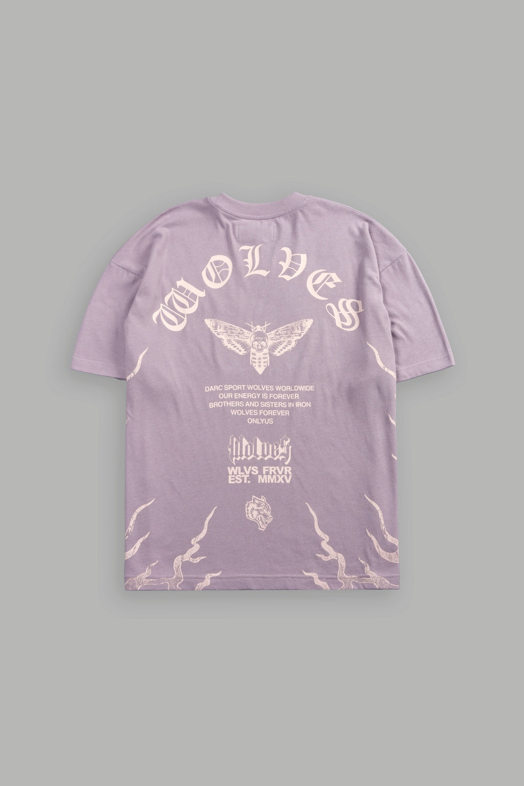 Wolves Never Back Down V2 Premium Oversized Tee in Purple Smoke — imagem 1