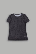 Darc Wolves Leah Mesh SS Tee in Darc Brown Leopard