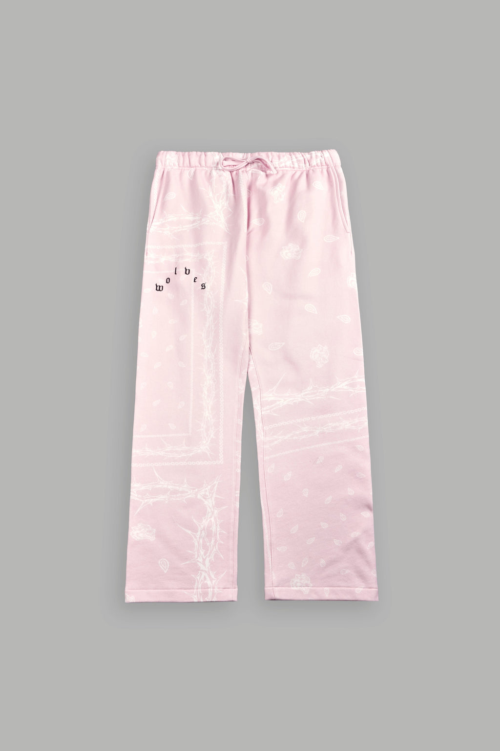 Wolves Pyramid Bigelow Sweat Pants in Blush Pink Thorn Paisley — imagem 1