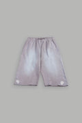 Dual Wolf Capri Sweat Pants In Pale Gray Super Sun Fade