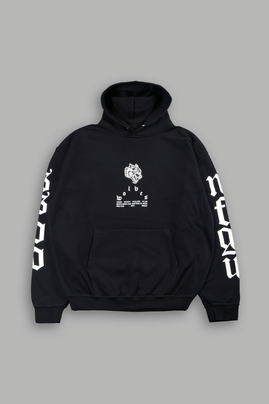 Big Wolf Head Pierce Hoodie In Black - imagem 3