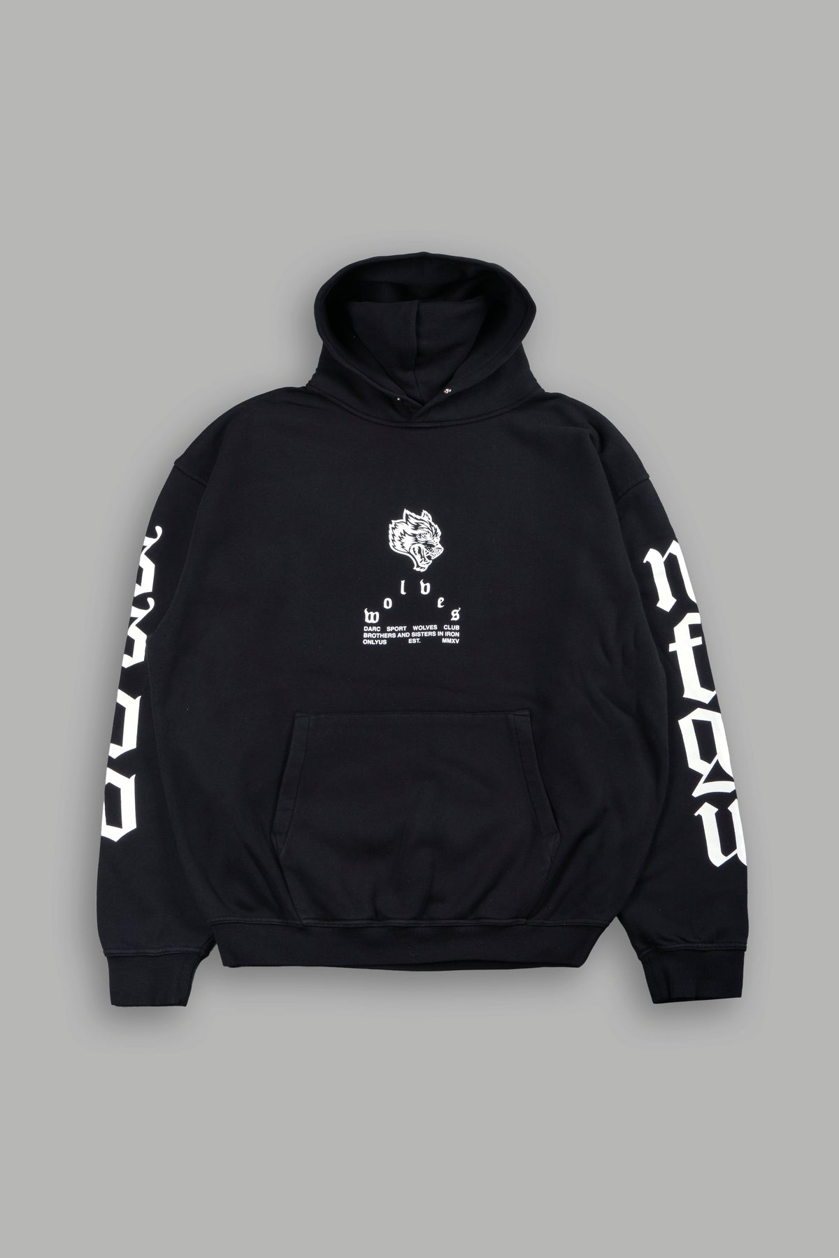 Big Wolf Head Pierce Hoodie In Black - imagem 3