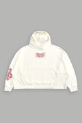 Slasher Destroyed Grunge "Gage Box Cut" Hoodie in Cream — imagem 1