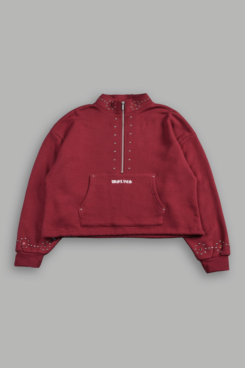 Stud Lobo She Everson Mockneck Sweater In Cherry Red