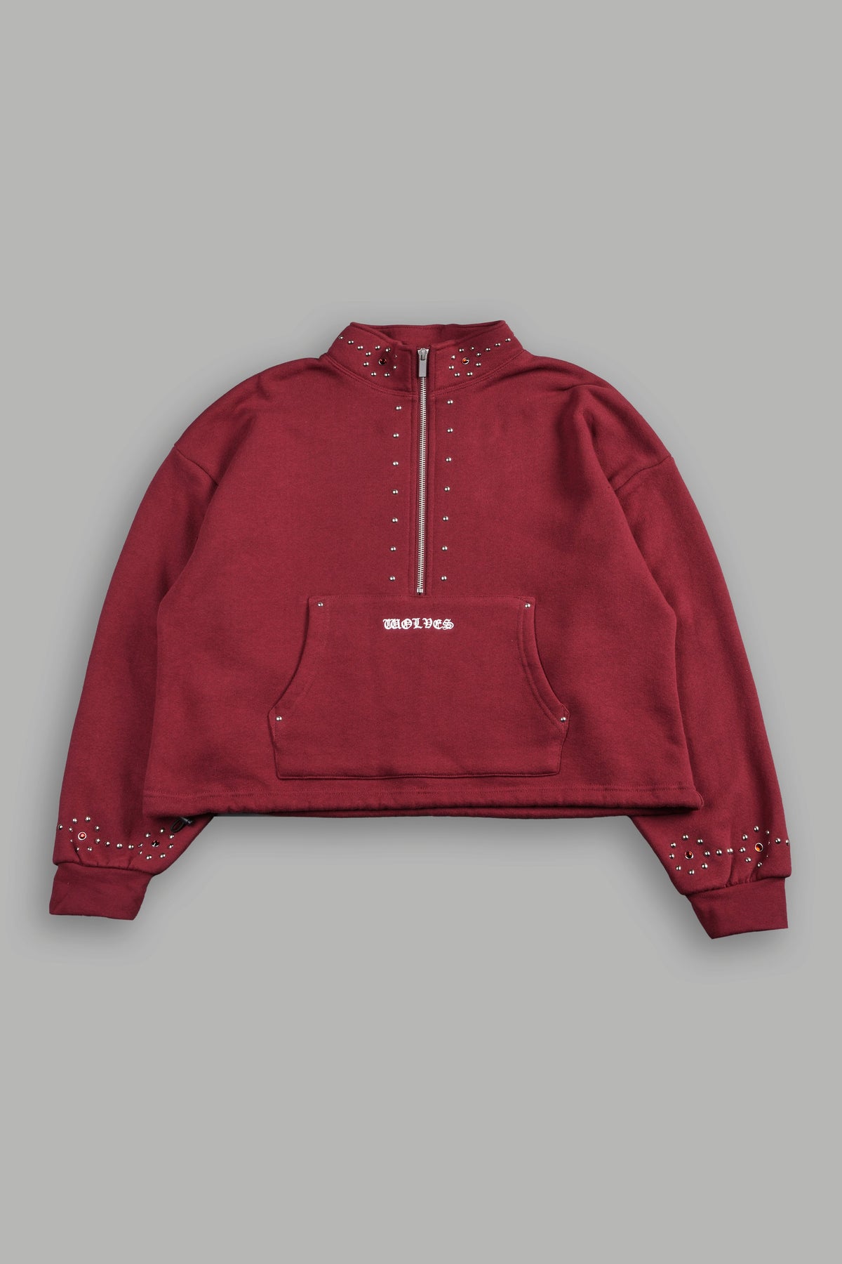 Stud Lobo She Everson Mockneck Sweater In Cherry Red