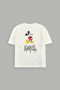 Mickey Mouse Hesh Premium Oversized Tee in Cream