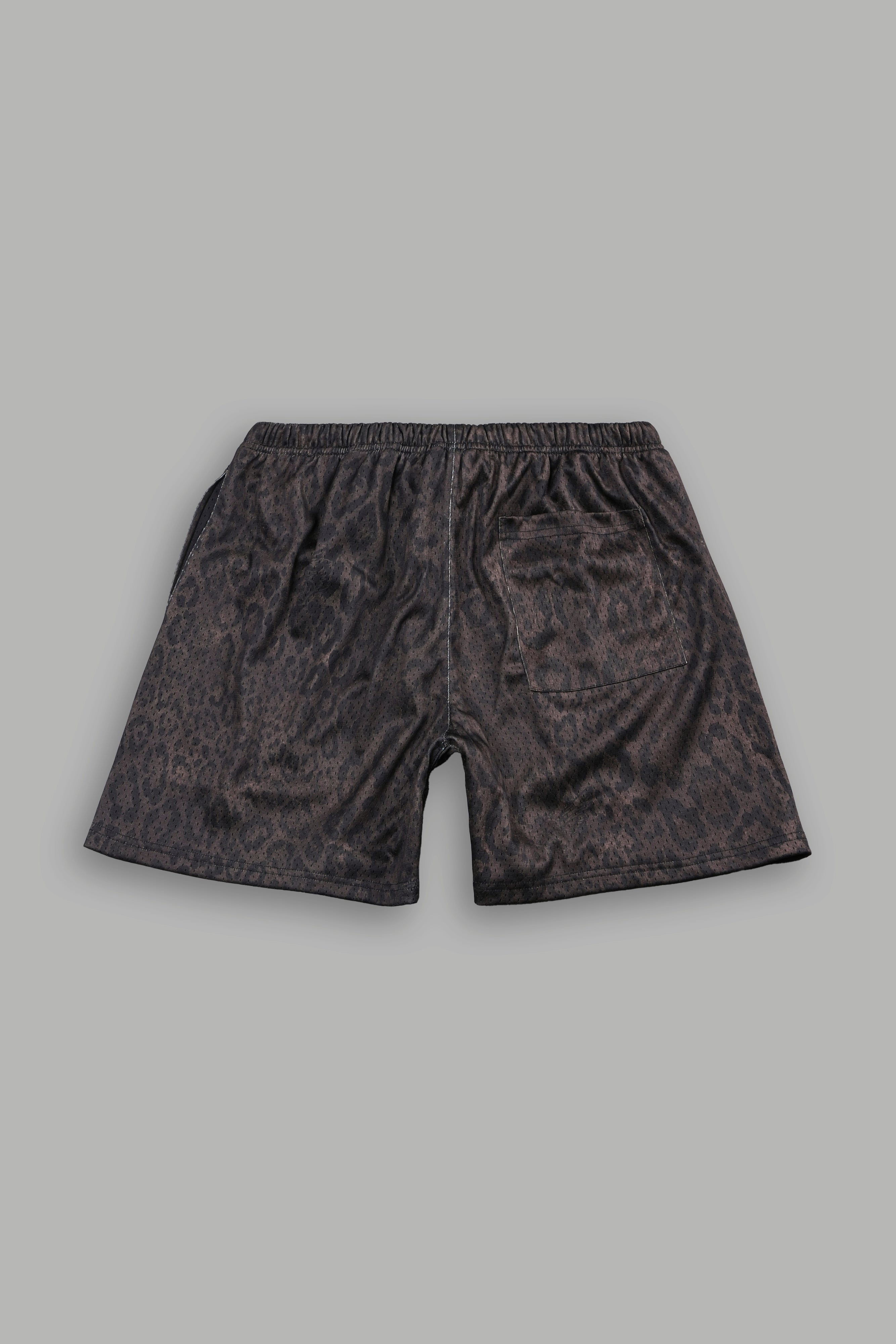 Wolf Chopper Mesh Shorts in Darc Brown Leopard