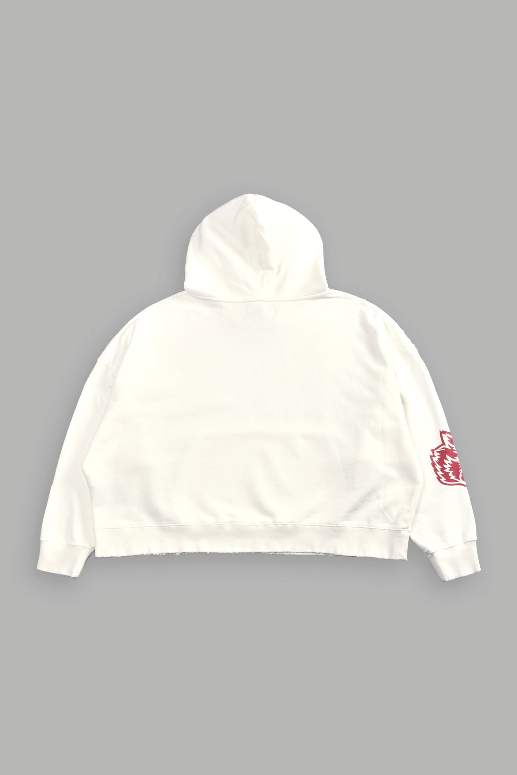 Slasher Destroyed Grunge "Gage Box Cut" Hoodie in Cream — imagem 3