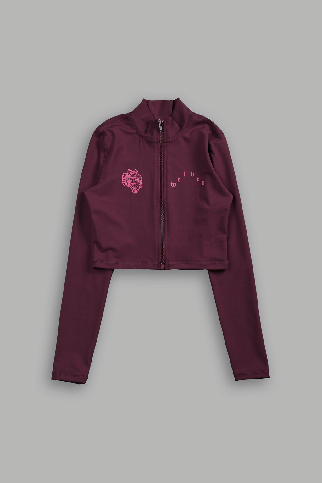 Wolf Chopper Tana Energy Ls Zip Mockneck In Deep Cherry Red