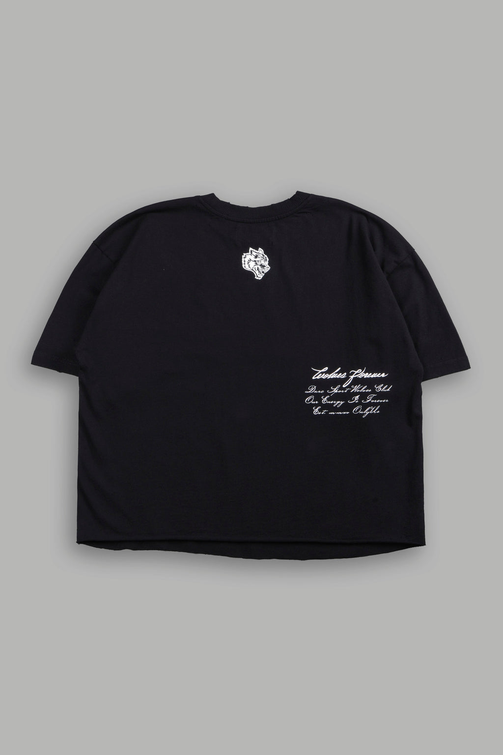 The Great Wave Distressed Grunge Box Cut Tee V2 in Black — imagem 3