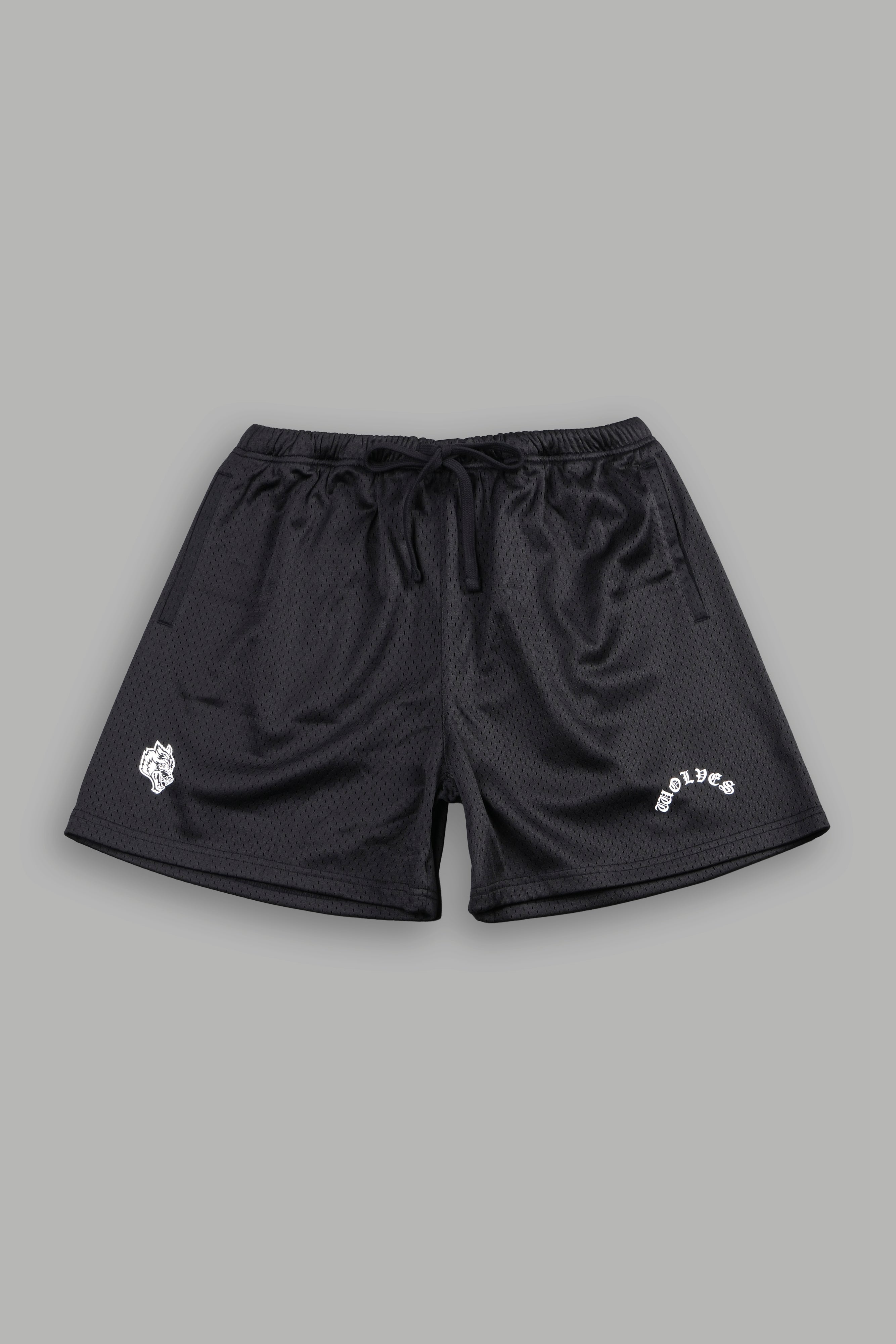 Wolf Chopper Mesh Shorts in Black