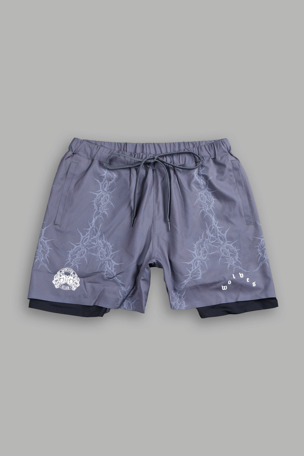 Exo Thorns Compression Shorts In Slate Gray