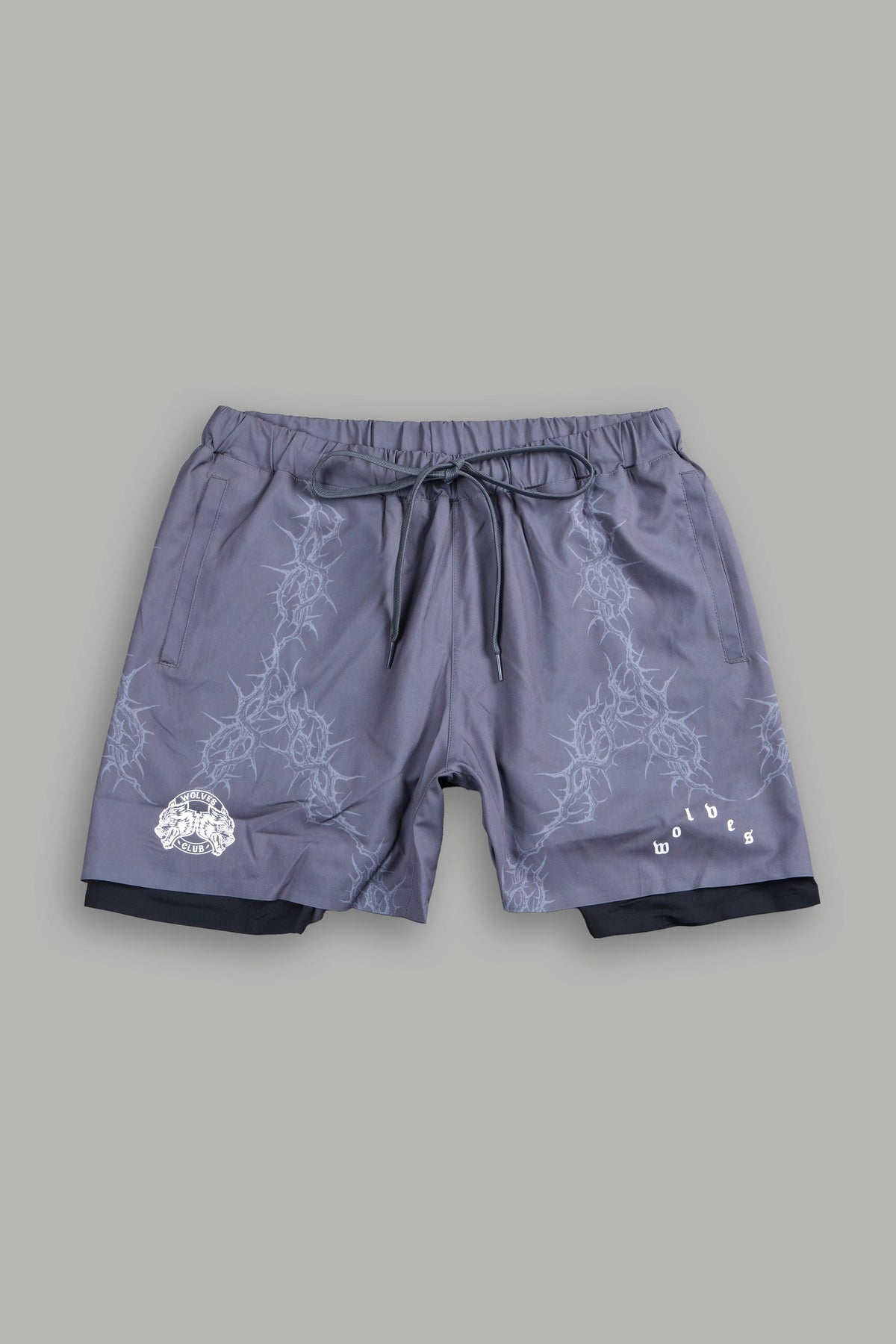 Exo Thorns Compression Shorts In Slate Gray