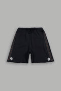 Stud Muerto Grunge Oversized Raw Hem Post Lounge Sweat Shorts In Black