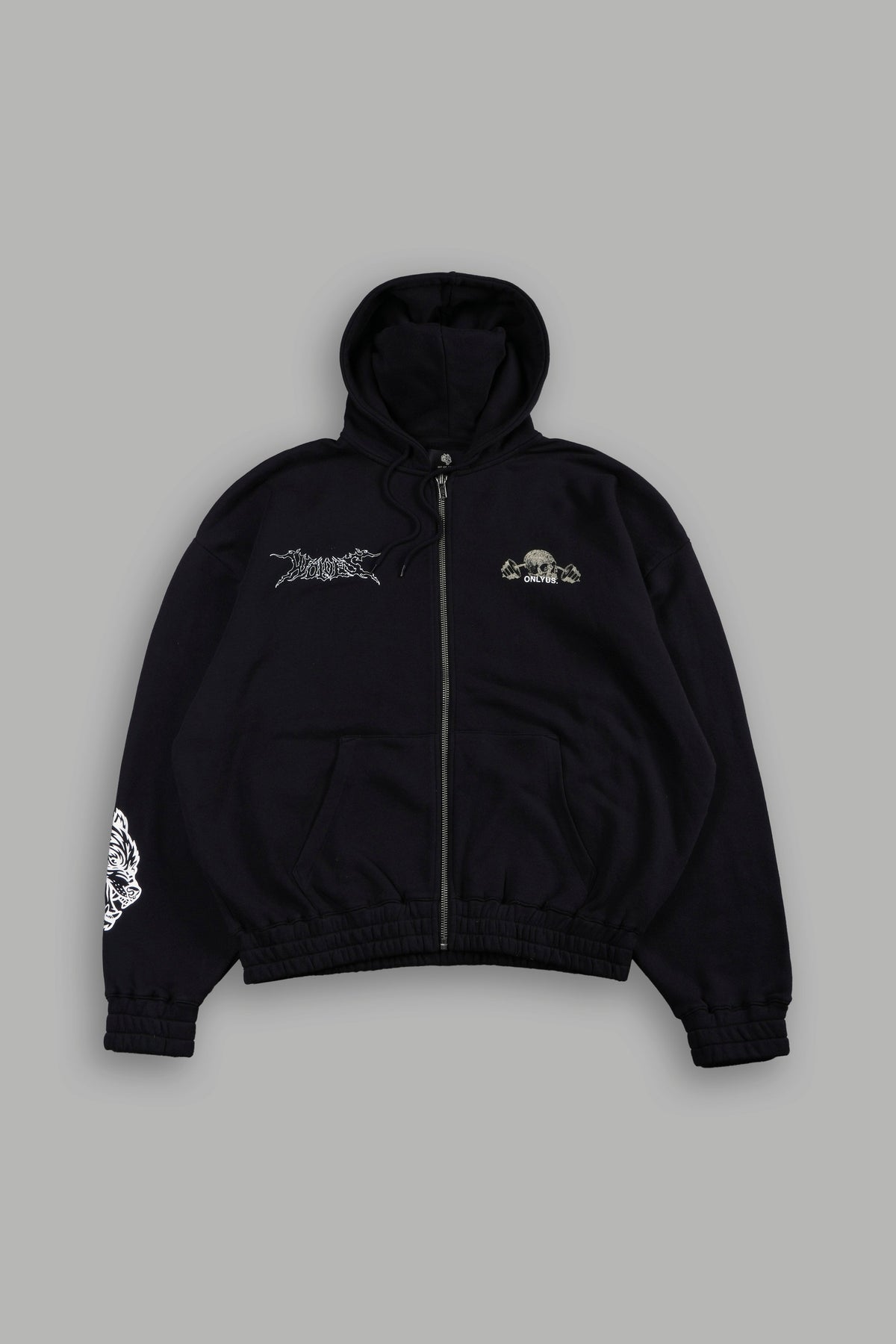 Wolves Bodybuilding Club Chambers Zip Hoodie In Black - imagem 3