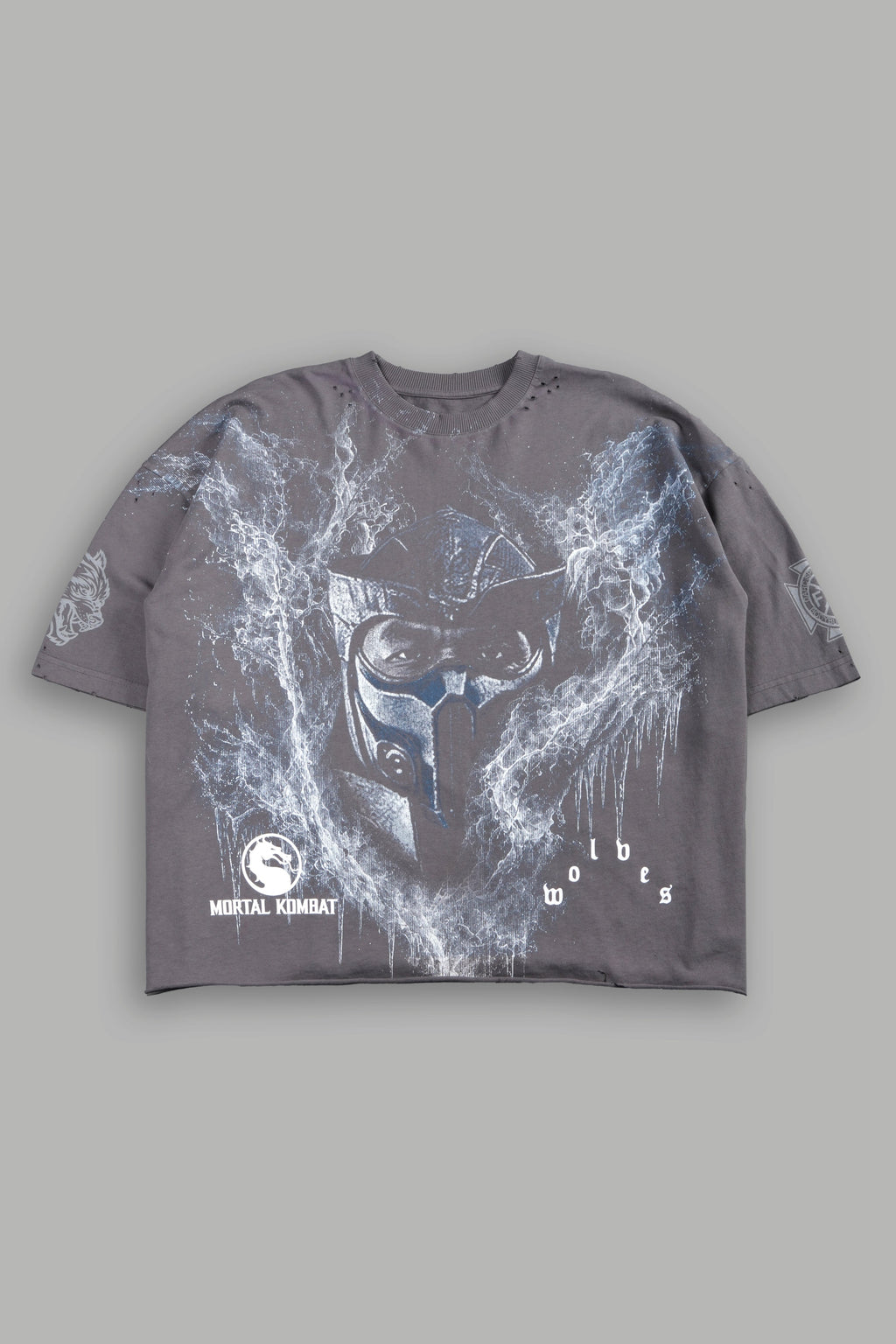 Sub-Zero Distressed Grunge Box Cut Tee V2 in Slate Gray — imagem 1