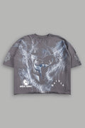 Sub-Zero Distressed Grunge Box Cut Tee V2 in Slate Gray — imagem 1