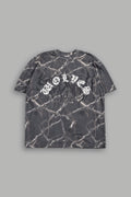 Studded Mantra Premium Oversized Tee In Darc Thorns