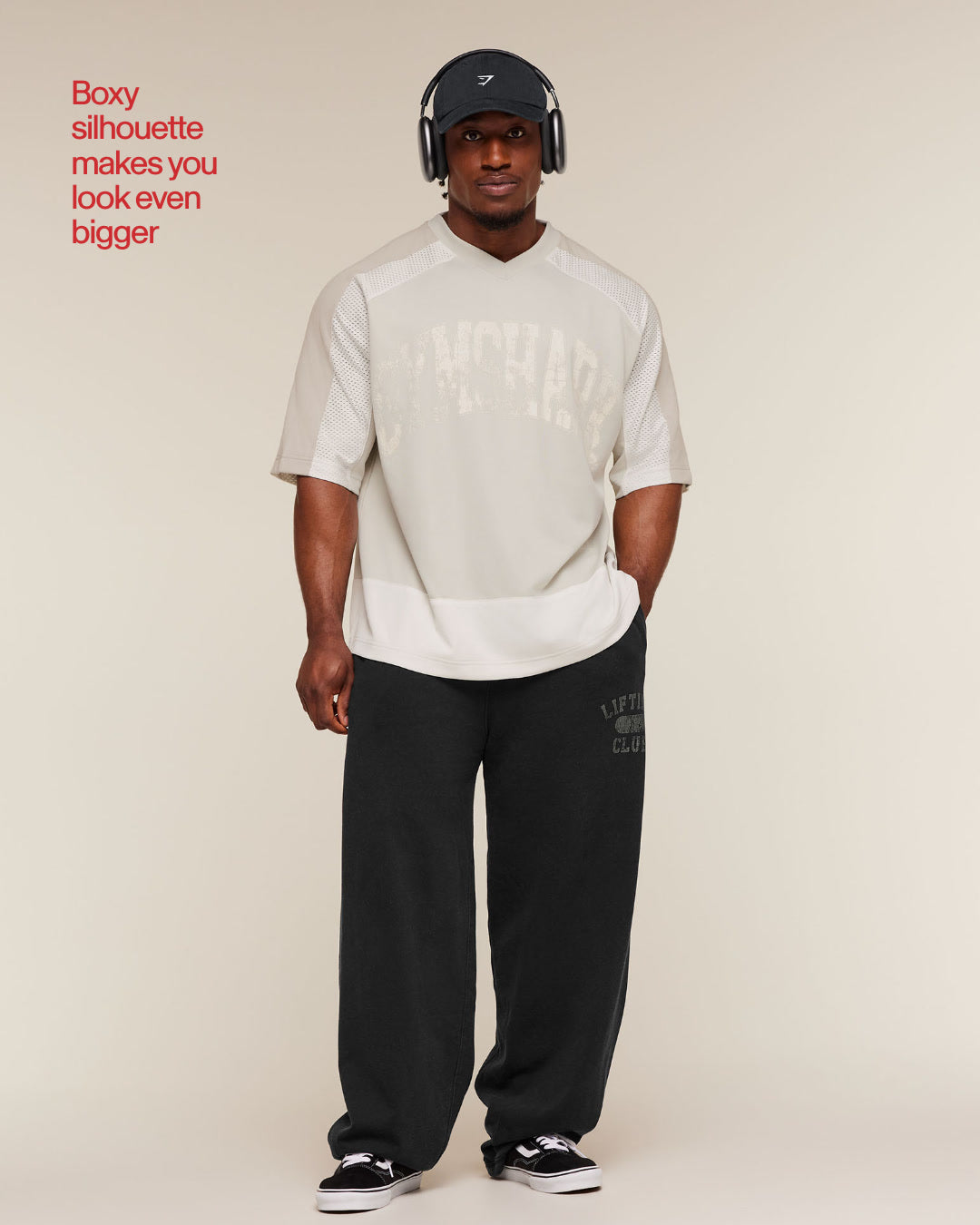 Collective Mesh Wordmark Jersey - Tinted White/Soft White/Pebble Grey — imagem 3