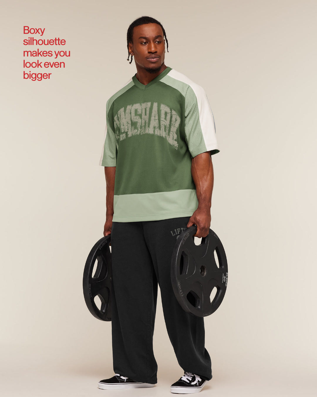 Collective Mesh Wordmark Jersey - Core Olive/Haze Green/Soft White — imagem 3