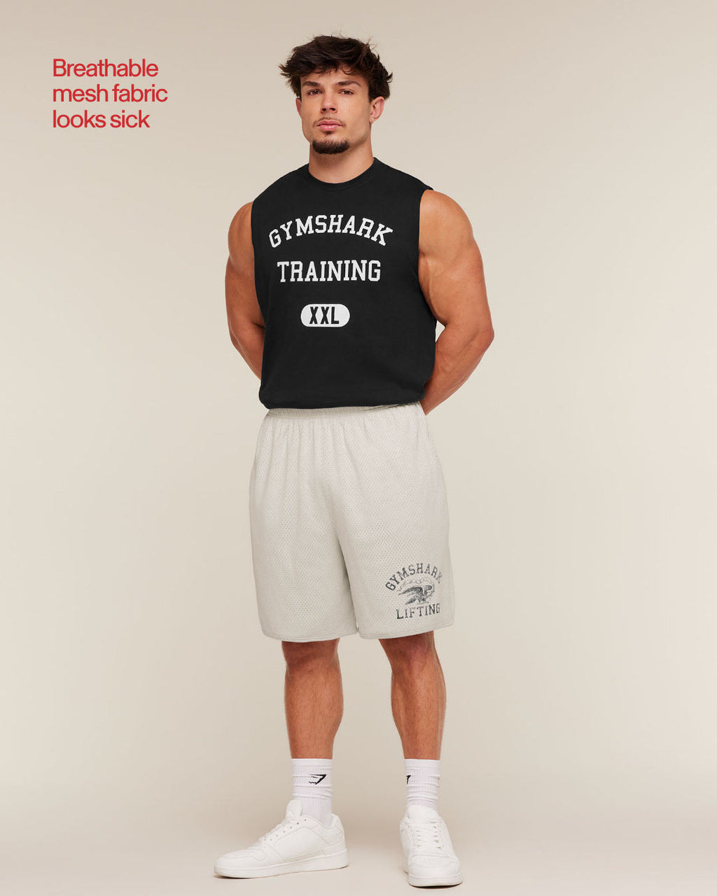 Collective Mesh Shorts - Tinted White — imagem 3