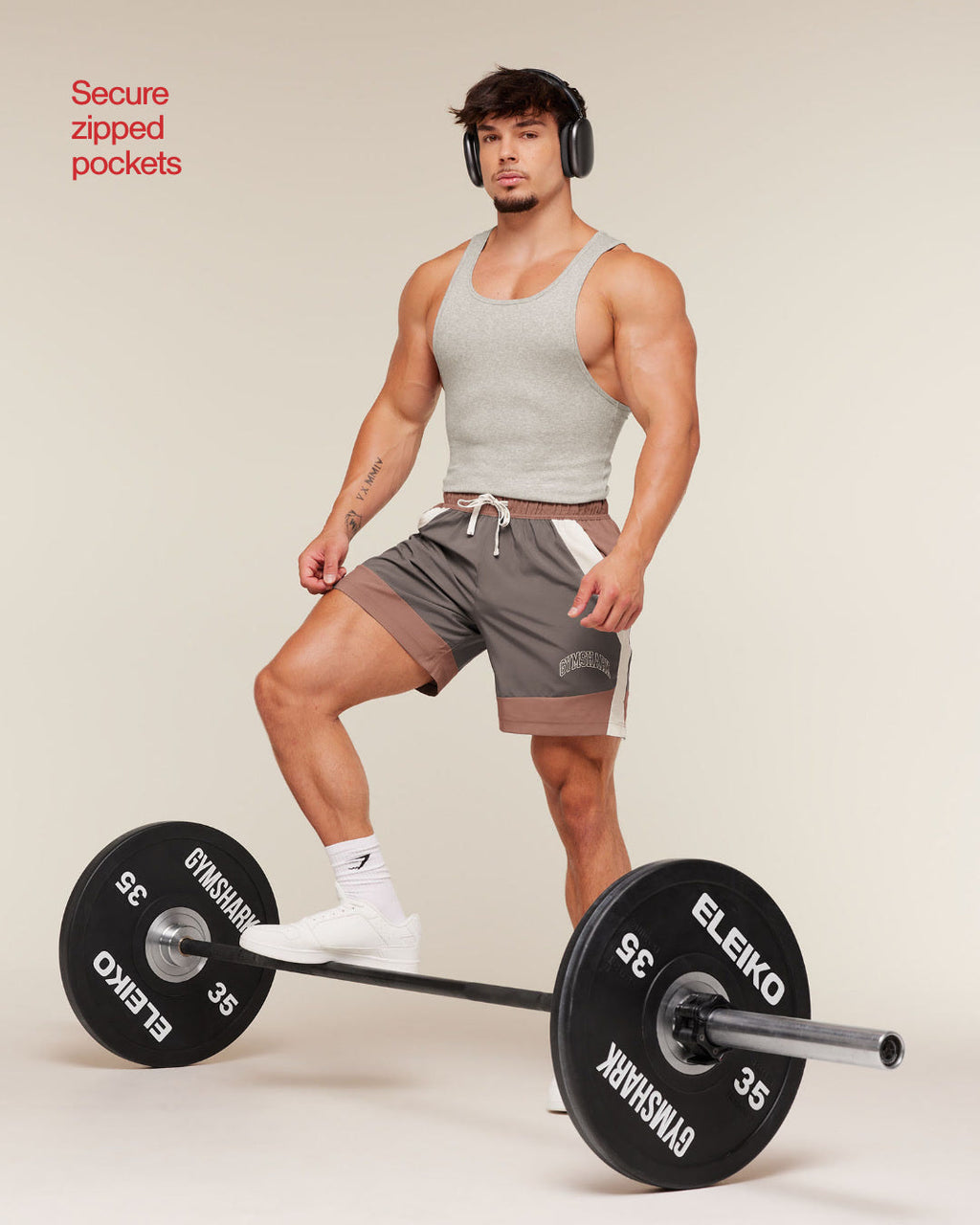 Collegiate Tech Shorts - Taupe Brown — imagem 3
