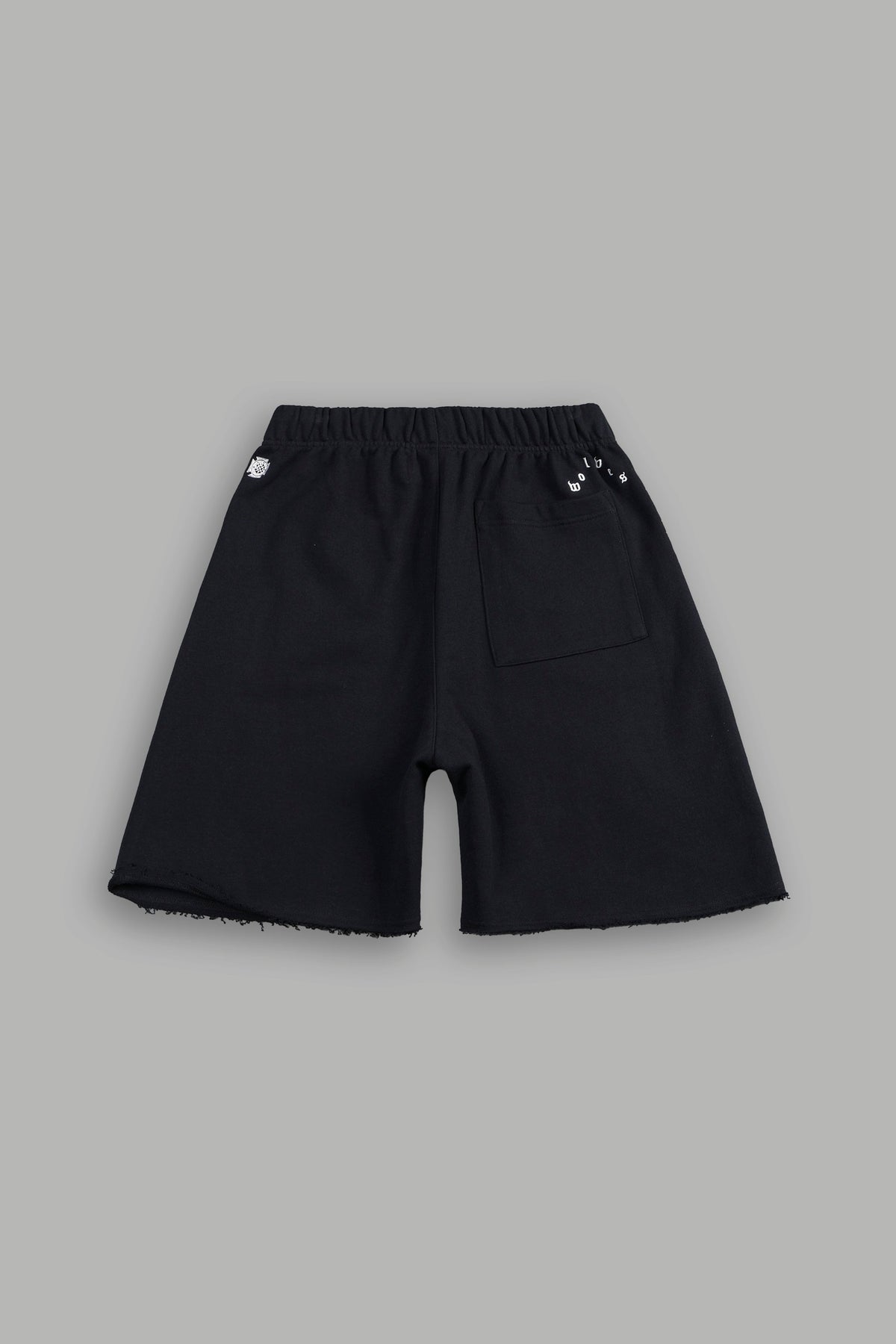 Stud Muerto Grunge Oversized Raw Hem Post Lounge Sweat Shorts In Black